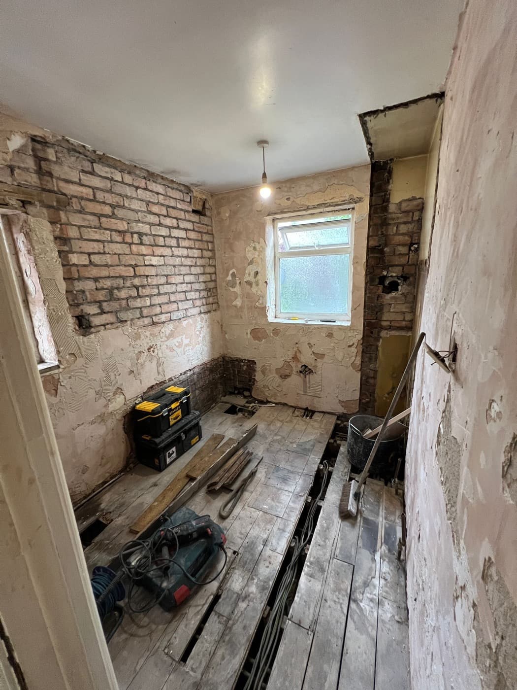 Bathroom to Kitchen Conversion in Chelsea, before renovation