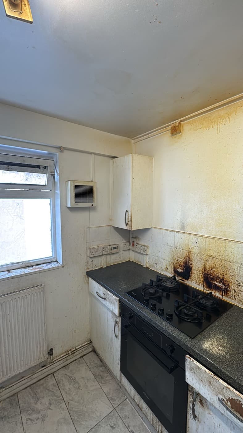 Navy Shaker Kitchen before