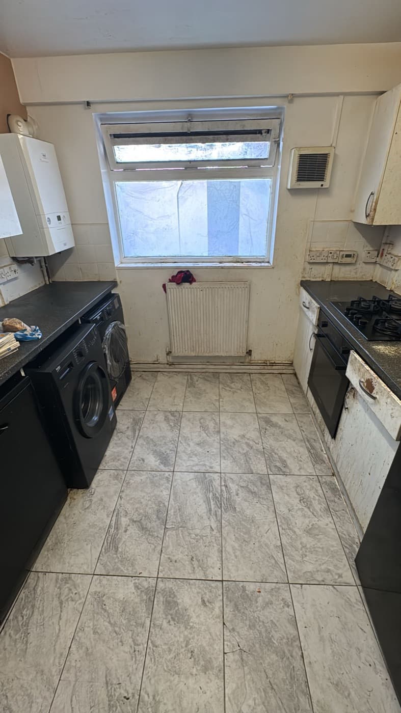 Navy Shaker Kitchen in Mayfair, before renovation
