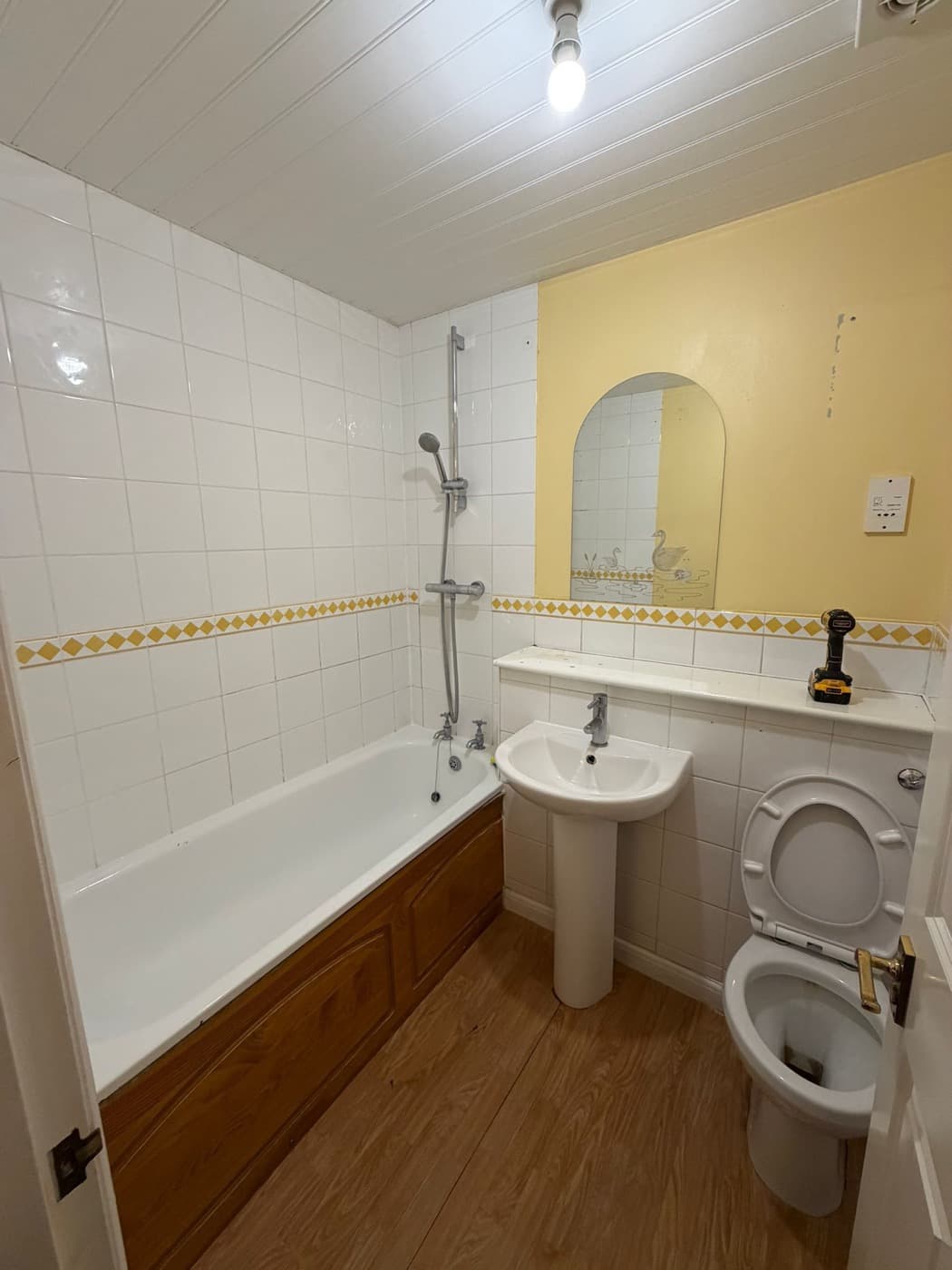 Walk-in Shower Room in Peckham — a dated bathroom, working against the space